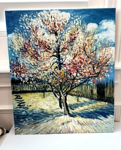 *Reproducción personalizada* VAN GOGH MELOCOTÓN EN FLOR ÓLEO SOBRE LIENZO 21"X 17,5" - Imagen 1 de 11