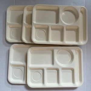 5 Beige SILITE 614 Divided Food Trays Plates Great for Camping School - Picture 1 of 14