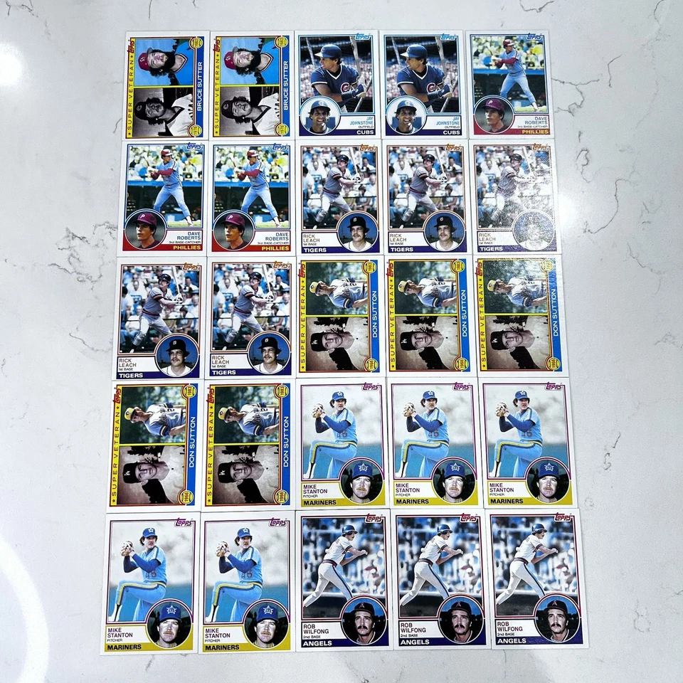 Лот из 25 бейсбольных карточек Topps 1983 звезды Дон Саттон Рон Рид Роб Уилфонг - Изображение 1 из 4