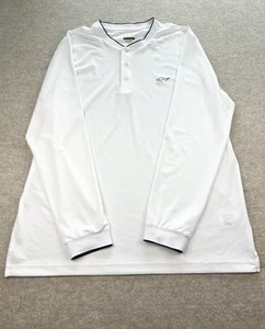 Camisa Henley Greg Norman Para Hombre Manga Larga Talla Grande Blanca - Ropa Activa de Golf - Imagen 1 de 1