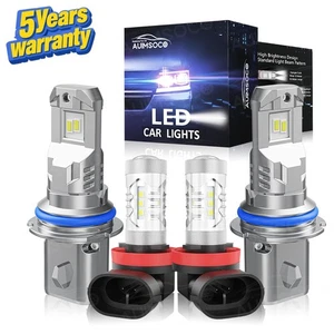 For Mitsubishi Mirage G4 2017 2018 4x LED Headlight Hi-Lq Fog Light 6000K Bulbs - Picture 1 of 13
