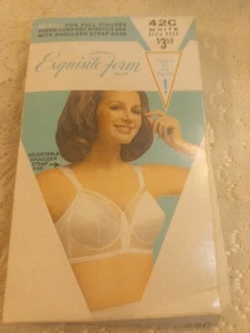 Exquisite Form Bra Size 42C Style P532 Brassieres Vintage Cone Pin Up NIB White - Picture 1 of 10