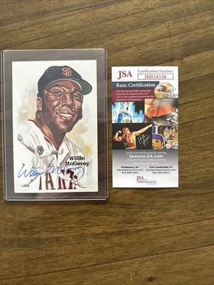 Willie McCovey Signed Perez-Steele Galleries Postcard - JSA Certified - Giants - Image 1 of 2
