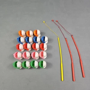 1979 Pressman Let's Go Fishin' Fishing Game 19 Replacement Fish & 3 Poles - Picture 1 of 6