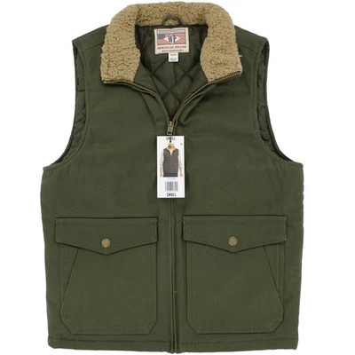 Chaleco impermeable con cremallera para hombre, cuello de piel sintética y bolsillos delanteros con botones Foto 1 de 4