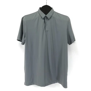 Theory Snap Button Polo Shirt Men's Large Gray Short Sleeve Golf Casual Outdoor - Picture 1 of 11