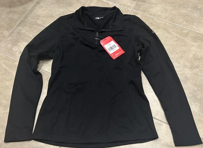 Chaqueta polar North Face L Tech 1/4 cremallera frontal negra para mujer L grande NUEVA etiqueta Foto 1 de 4