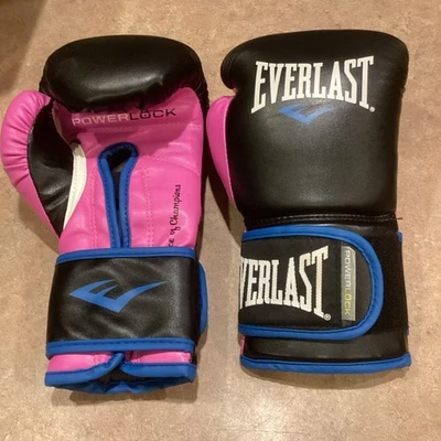 Женские тренировочные боксерские перчатки Everlast Powerlock 12 унций розовые/черные - Изображение 1 из 4