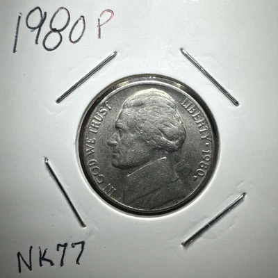 1980 P Error Jefferson Nickel. Filled In “P” Mark - DDO / DDR Error Five (III) - Image 1 of 4