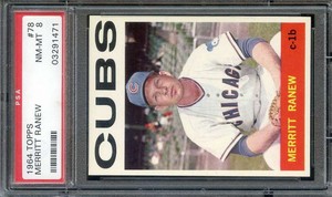 1964 TOPPS #78 MERRITT RANEW PSA 8 CUBS *B64098