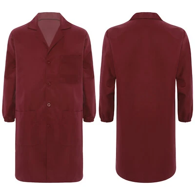 Unisex Jacket Front Button Work Coat Paint Uniform Lab Mens Womens Garage Adult - Image 1 of 3