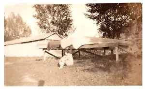 LADY BY KAYAKS,WISCONSIN DELLS,1920'S.VTG 4.3" x 2.5" PHOTO/7 - Picture 1 of 2