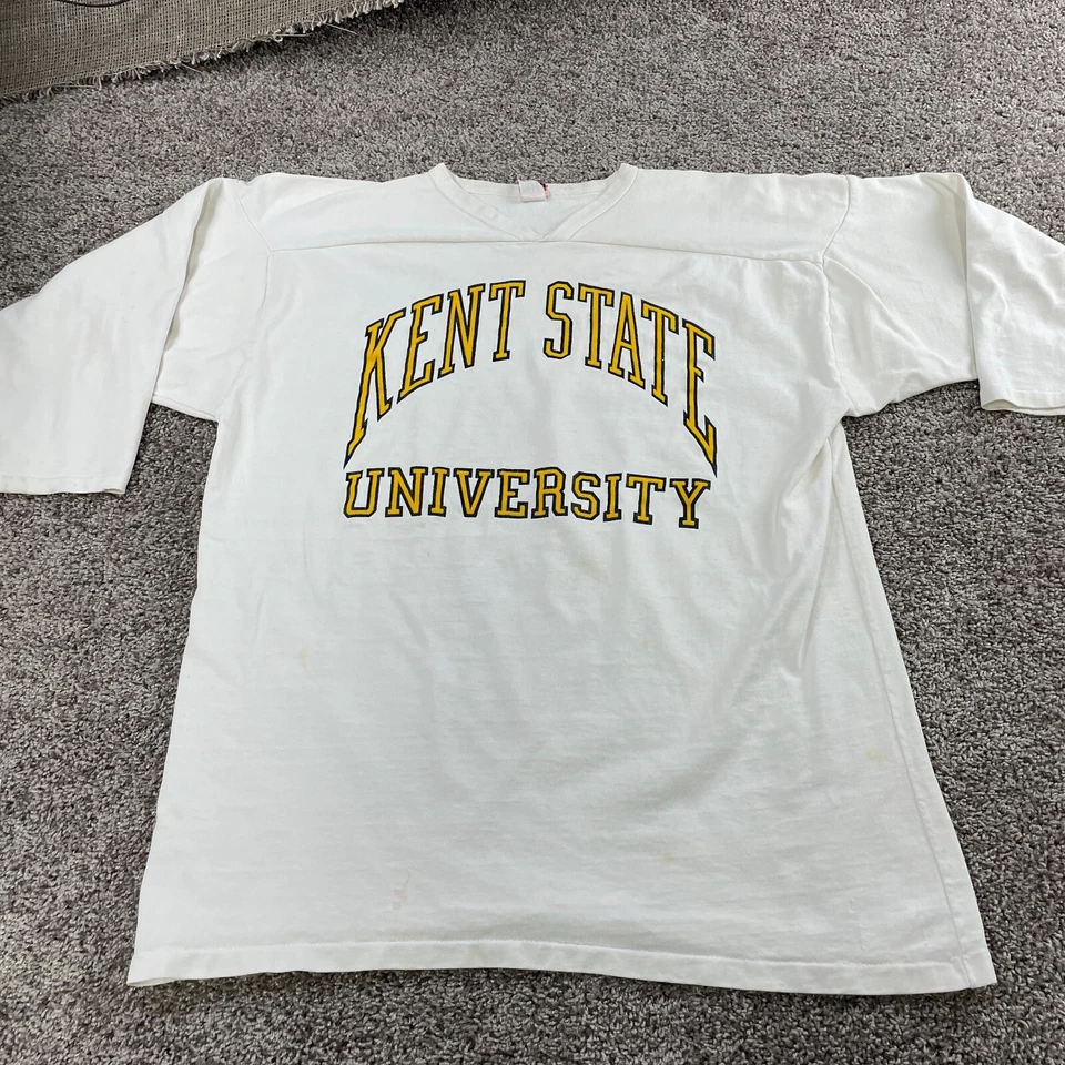 Vintage Kent State Shirt Mens Large White H Wolf & Sons Casual Men * - Image 1 of 4