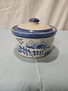Louisville Stoneware Farm Scene Crock with Lid . 5.5" Wide 3.5" With Lid - Picture 1 of 7