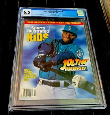 KEN GRIFFEY JR 罕见 SI 儿童封面 1996 年座椅海军陆战队带卡 CGC 6.5 — 第 1/3 张图片
