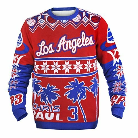 FOCO NBA Men's Los Angeles Clippers Chris Paul #3 Player Ugly Sweater Cover