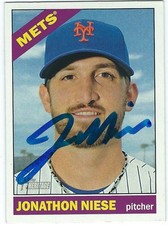Autographed 2015 Topps Heritage Jonathon Niese New York Mets card #42 - COA 
