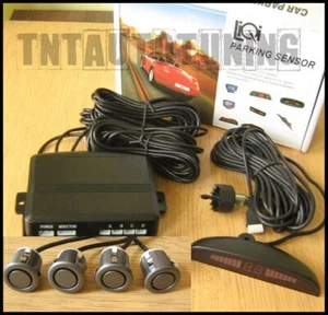 Kit 4 Sensori di Parcheggio Grigio Scuro con Display LED e Buzzer Allarme 22mm - Picture 1 of 4