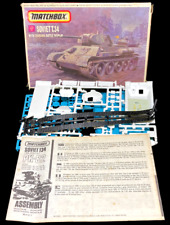 Original 1988 Matchbox PK-82 Soviet T.34, 1:76 Scale Model Kit 2-Color, Complete