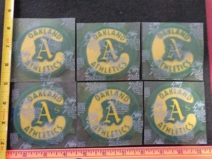 Vintage MLB Oakland Athletics LEXTRA Patches 6 Pc. Lot 3 X 3 inch Patches NOS - Picture 1 of 2