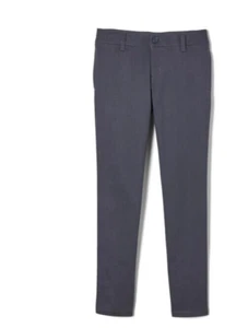 FRENCH TOAST GIRLS STRETCH TWILL SKINNY LEG PANTS GREY SCHOOL UNIFORM SIZE 10 - Picture 1 of 4