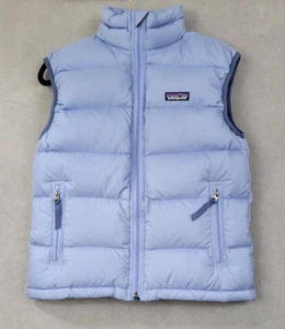 Patagonia Vest Kid's L Periwinkle-Blue/Purple Puffy Zipper Pockets Lined Hiking - Picture 1 of 16