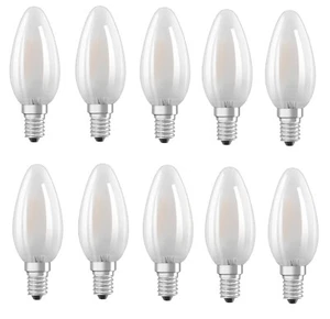 10x OSRAM LED Star B40 Kerze matt E14 4,0W = 40W warmweiß EEK:F (Spektrum A-G) - Bild 1 von 5
