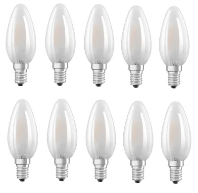 10x OSRAM LED Star B40 Kerze matt E14 4,0W = 40W warmweiß EEK:F (Spektrum A-G) - Bild 1 von 4