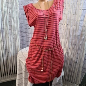 Ragwear Kleid Shirtkleid Jerseykleid Tag Stripes Streifen Kurzarm (7 046) NEU - Bild 1 von 9