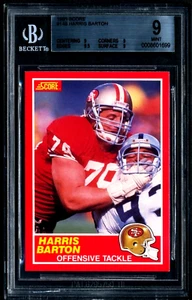 1989 SCORE RC #148 HARRIS BARTON BGS 9 (9.5,9,9,9) MINT ROOKIE 49ERS #8601699 - Picture 1 of 2