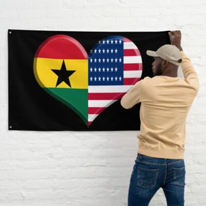 Ghanaian American Flag Ghana Pride American Pride African Art - Picture 1 of 1