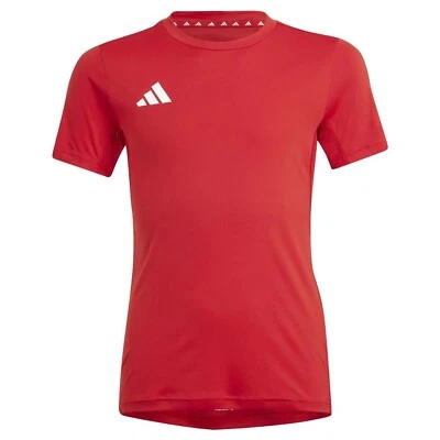 adidas Adizero Essentials Kids Running T-Shirt Breathable Sports Top Youth Red - Image 1 of 4