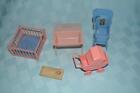 Vintage 1950's RENWAL Dollhouse Baby Furniture Lot of 5 pink blue