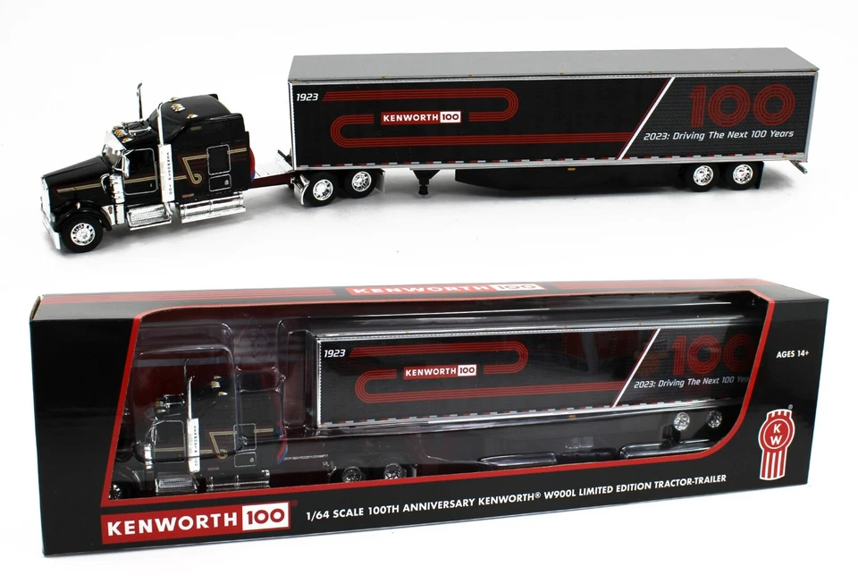DCP 1:64 *KENWORTH 100th ANNIVERSARY* W900L 86" Studio Sleeper & 53' Van Trailer - Image 1 of 4