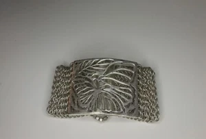 Kenneth Cole Silver Flower Multi-Chain Stretch Bracelet - Picture 1 of 2