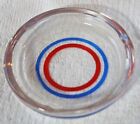 Vintage Glass Ashtray Red White & Blue Bullseye Target