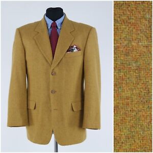 Mens Vintage Mustard Blazer 40S UK Size HENRY MORELL Wool Sport Coat Jacket