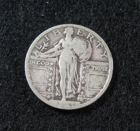 1923  - Standing Liberty QUARTER  -  Circulated - Silver Cover