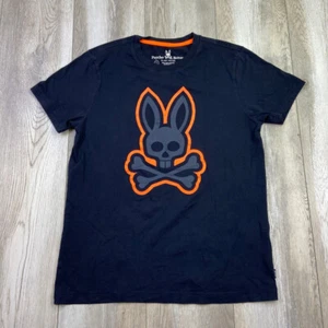 Psycho Bunny Shirt MEns Size 4 Navy Blue Short Sleeve Pima Cotton Casual Men - Picture 1 of 12