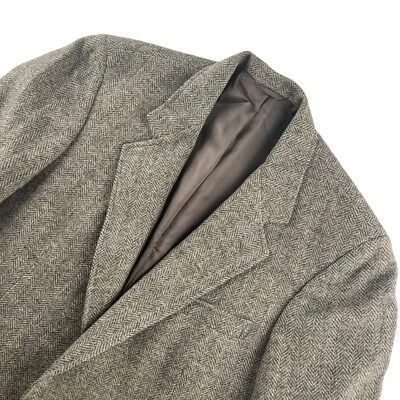 Винтажный Lord & Taylor мужской шерсти Tweed Herringbone блейзер куртка серый • 42 длиной - Изображение 1 из 4