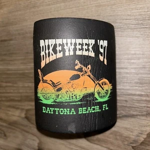 BikeWeek Daytona Beach 97 Coolie Cup Koozie Foam Biker Florida Soda Pop Bier - Bild 1 von 3