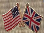 USA VEREINIGTE STAATEN / UK GROSSBRITANNIEN Freundschaftsflagge Metall/Emaille Reversnadel. 