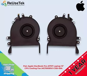 OEM Apple MacBook Pro 15" A1707 2016 2017 CPU Cooling Fans MG70050VI-C150-S9A - Picture 1 of 12