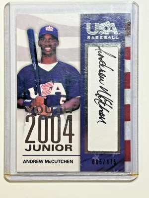 Andrew McCutchen AUTO~RC #/475 EE. UU. Béisbol 2007 Youth Jr 2004 autógrafo de novato Foto 1 de 2