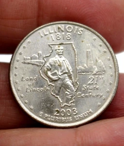 EE. UU. 2003 D Illinois State Quarter EE. UU. 0,25 CENTAVOS - Imagen 1 de 4