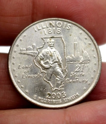 USA 2003 D ILLINOIS STATE QUARTER US 0.25 CENTS - Image 1 of 4