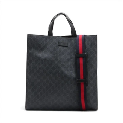 Bolso de Mano Gucci GG Supreme PVCx Cuero 2 Vías Negro 495559 Foto 1 de 4