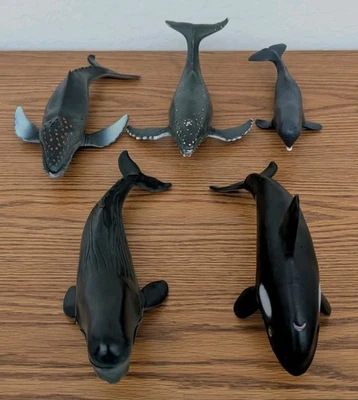 2000's Toy Whales Lot Plastic Ocean Sea Animals Figures Collection Playset Kids - Image 1 of 4