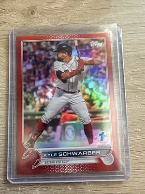 2022 Topps Series 1 1st Edition Red /50 Kyle Schwarber #216 Red Sox - Image 1 of 3