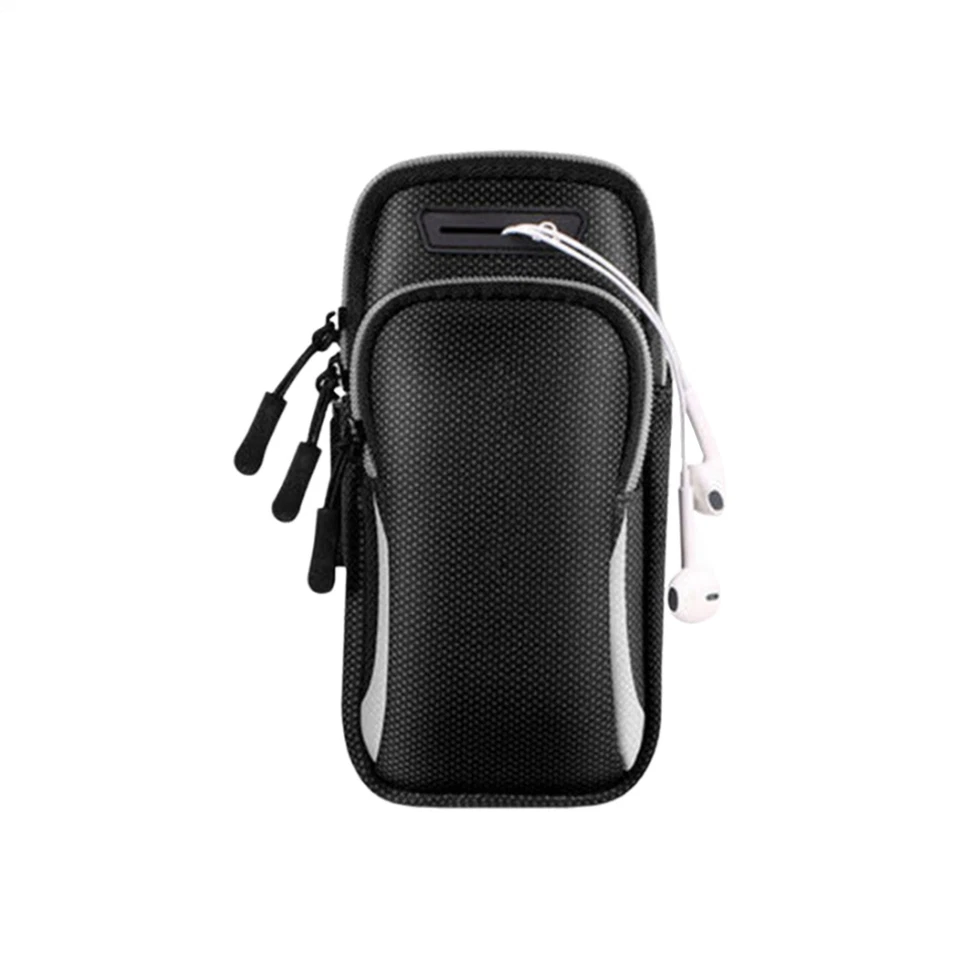 Funda de nailon impermeable con banda para brazo para correr bolsa con soporte para teléfono móvil gimnasio Foto 1 de 1